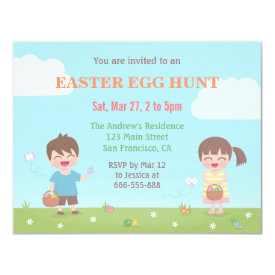 Kids Easter Egg Hunt Party Invitations