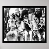 Kids Eating Watermelon 1910 Posters