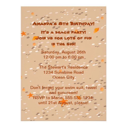 Kids enjoying the beach custom invite