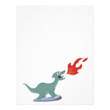 Kids Fire-Breathing Dinosaur Art by Jeff Nevins Letterhead
