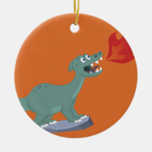 Kids Fire-Breathing Dinosaur Art by Jeff Nevins Christmas Tree Ornaments