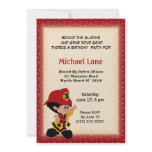 Kids Fireman  Birthday Invitation