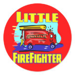 Kids Fireman T-shirts and Kids Fireman Gifts Round Stickers