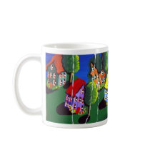 Kids Flying Kites Folk Art Mugs