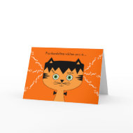 Kids Frankenstein Cat Halloween Card