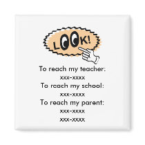 Kids' Fridge Magnet: Reaching Teacher / Parent by Regella Kids' Fridge Magnet: Reaching Teacher / Parent
