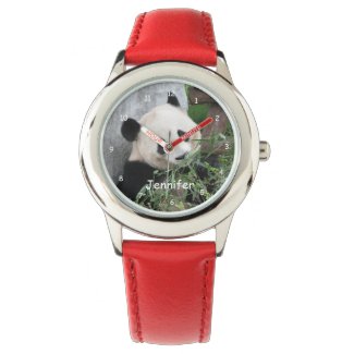Kids Giant Panda Watch, Red Strap