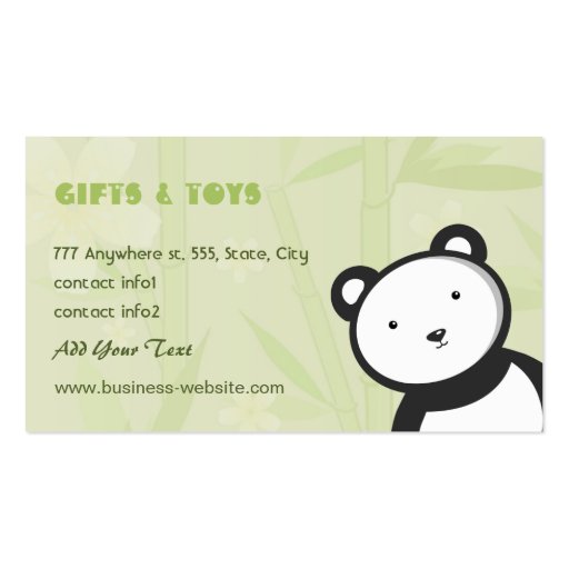 Kids Gift Shop Business Card (front side)