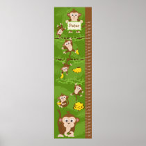 Kids Growth Chart - Monkeys Print
