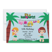 Kids Hawaiian Luau Custom Invites