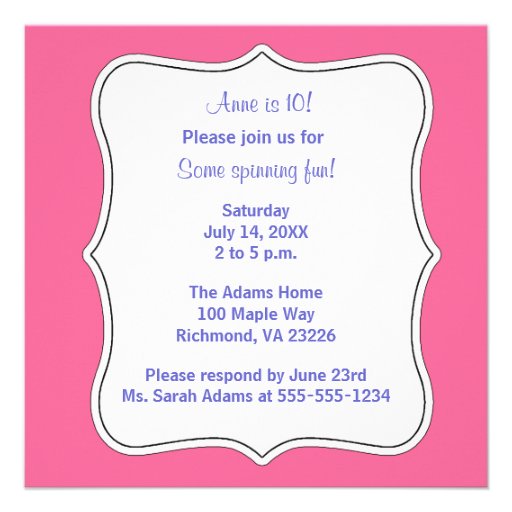 Kids Hula Hoop Birthday Party Custom Announcements