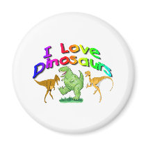 Kids "I Love Dinosaurs" gifts magnets
