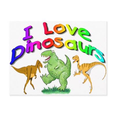 Kids "I Love Dinosaurs" gifts Postcards by gailg1957