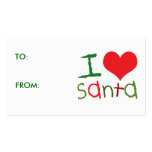 Kids I Love Santa Gift Tags Business Cards