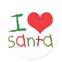 Kids I Love Santa Stickers 