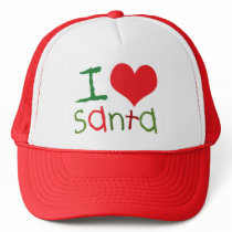 Kids I Love Santa Trucker Hat