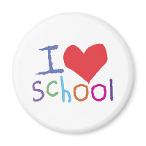 Kids I Love School magnets