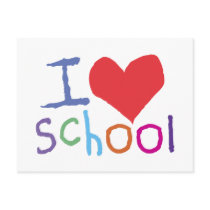 Kids I Love School postcards
