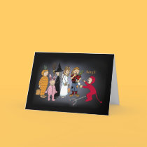 Kids in Halloween costumes. cards by graphicdoodles Kids in Halloween costumes. cards
