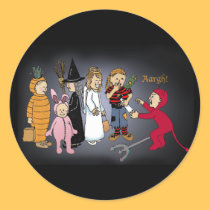 Kids in Halloween costumes. stickers by graphicdoodles Kids in Halloween costumes. stickers