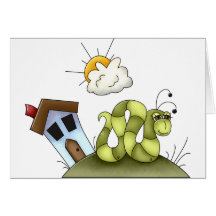 Kids Inchworm House Greeting Card