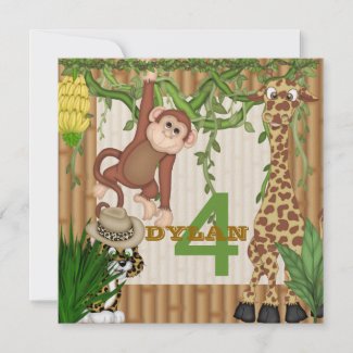 Kids Jungle Safari Birthday Invitation Template
