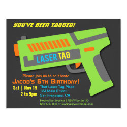 Kids Laser Tag Birthday Party Invitations