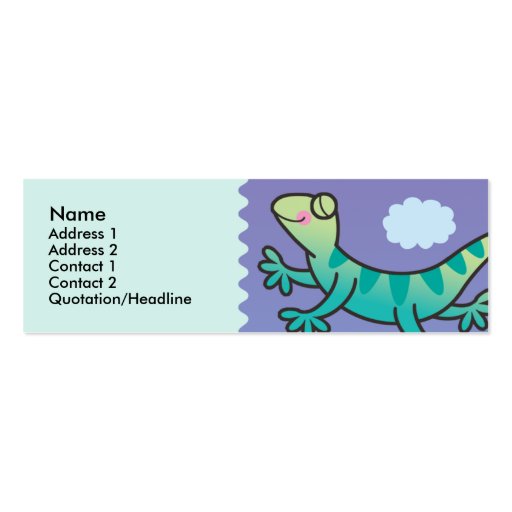 Kids Leaping Lizard Skinny Profile Cards Business Card (front side)