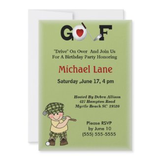 Kids Little Golfer Invitation invitation