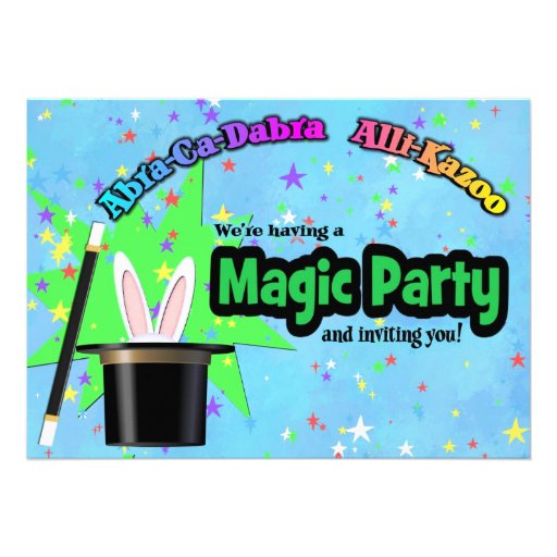Kids Magic Party Personalized Invitations