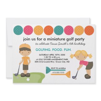 Kids' Miniature Golf Birthday Party Invitations invitation