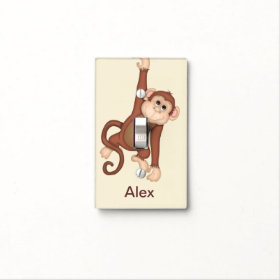 Kids Monogram Monkey Light Switch Covers