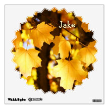 Kid's Name wall decal Fall Leaves Baby Name decal