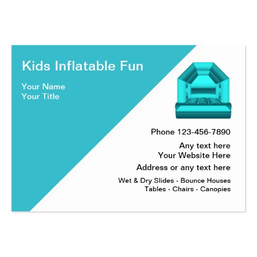 Kids Party Entertainment Business Cards (front side)