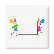 Kids Party Sign Fridge Magnets