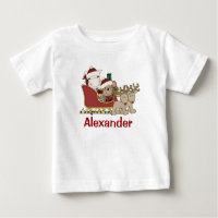 Kids Personalized Christmas Santa Sleigh Infant T-shirt