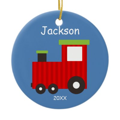 Kids Personalized Christmas Train Ornament