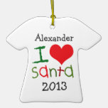 Kids Personalized I Love Santa Holiday Ornament