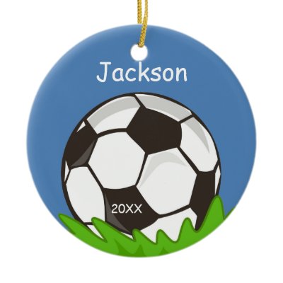 Kids Personalized Soccer Ball Keepsake Christmas Ornament