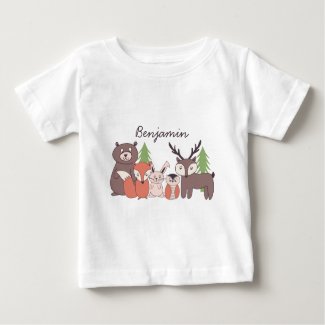 Kids Personalized Woodland Theme T-shirt