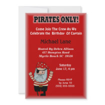 Kids Pirate  Birthday Invitation