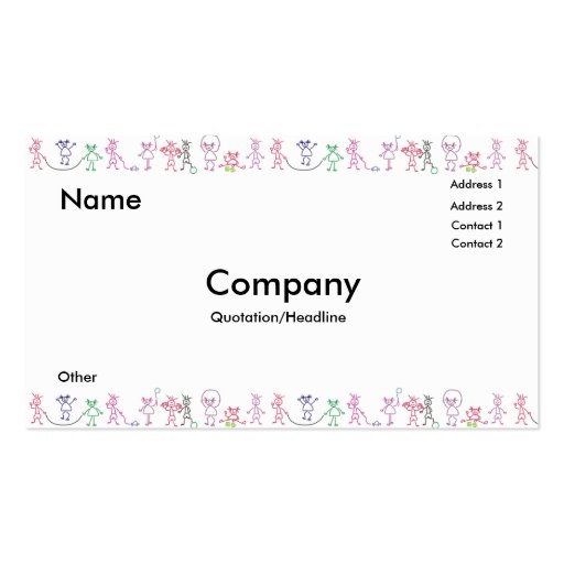 Kids Playing Business Card