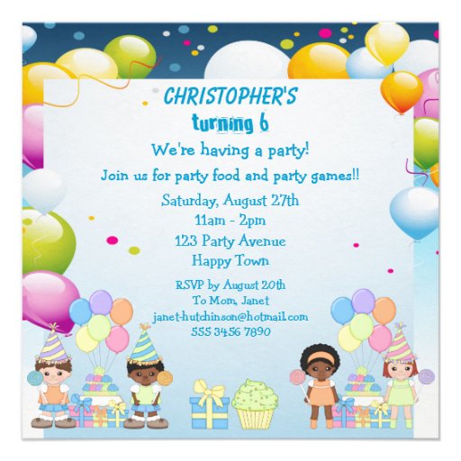 Kids Playing in Playground Party Invites