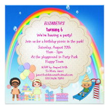 Kids Playing in Playground Party Invites
