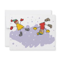 Kids Playing In The Snow invitations