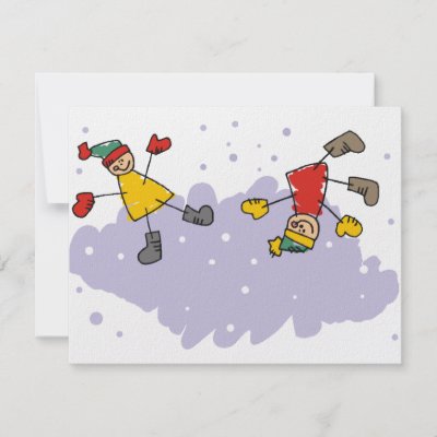 Kids Playing In The Snow invitations
