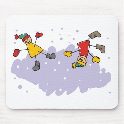 Kids Playing In The Snow mousepads