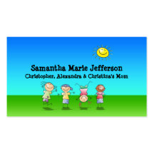 Kids Playing Outdoors Calling Card, Personal Use Business Card