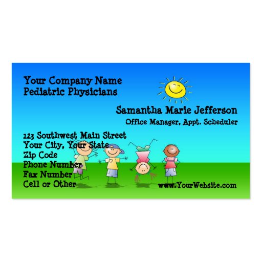 Kids Playing Outdoors on a Sunny Day Appointment Business Cards (front side)