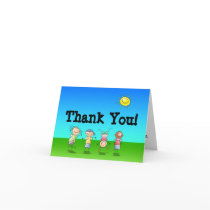 Kids Playing Outdoors on a Sunny Day Cards